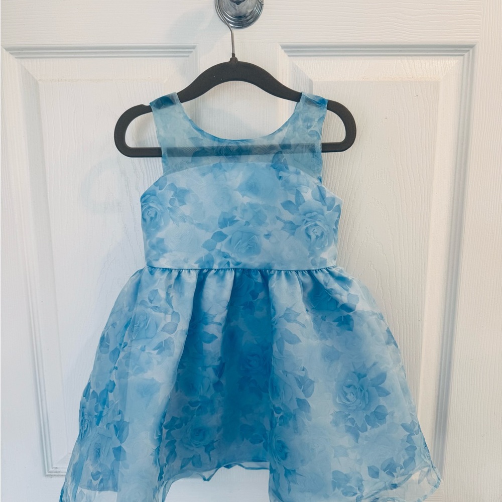 Blue Floral Party Dress